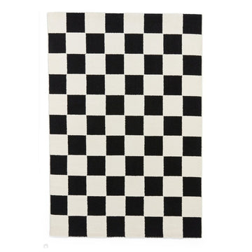 Elio 69924 Modern Geometric Checkerboard Carved Soft-Touch High-Density Hi-Low Variable Textured Pile Polypropylene/Polyester Mix Black/White Rug-Think Rugs-Rug Love - The Most Loved Rug Store